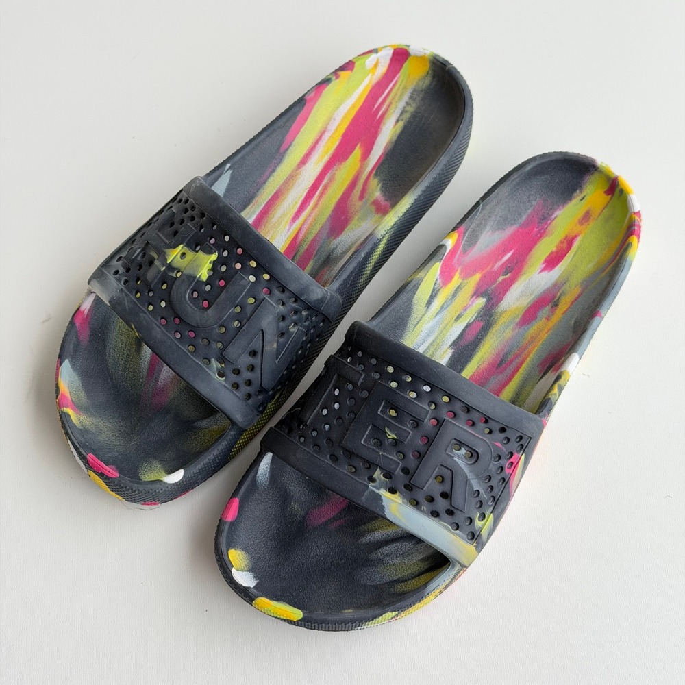 Hunter Original Lightweight Moulded Slide Kids Size 6 Multicolor Paint Splatter